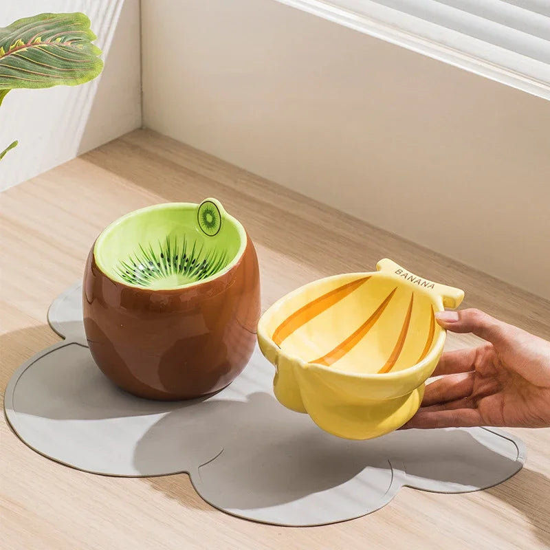 elevated ceramic cat bowl, view 5 - MRSLM