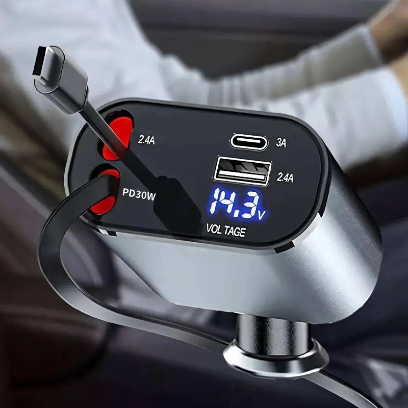 4-in-1 120W retractable car charger, view 5 - MRSLM