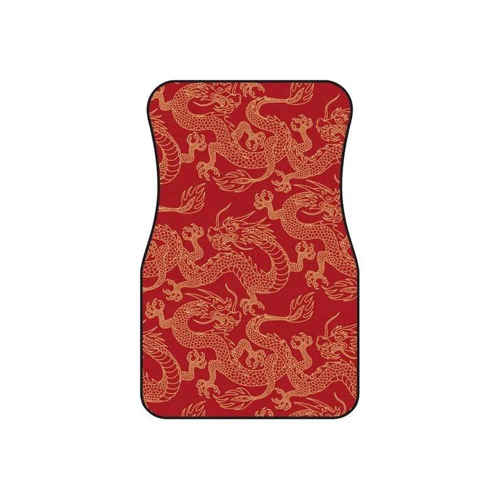 Red Dragon Print Waterproof Car Floor Mats