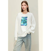 Women's abstract print loose sweatshirt, view 5 - MRSLM