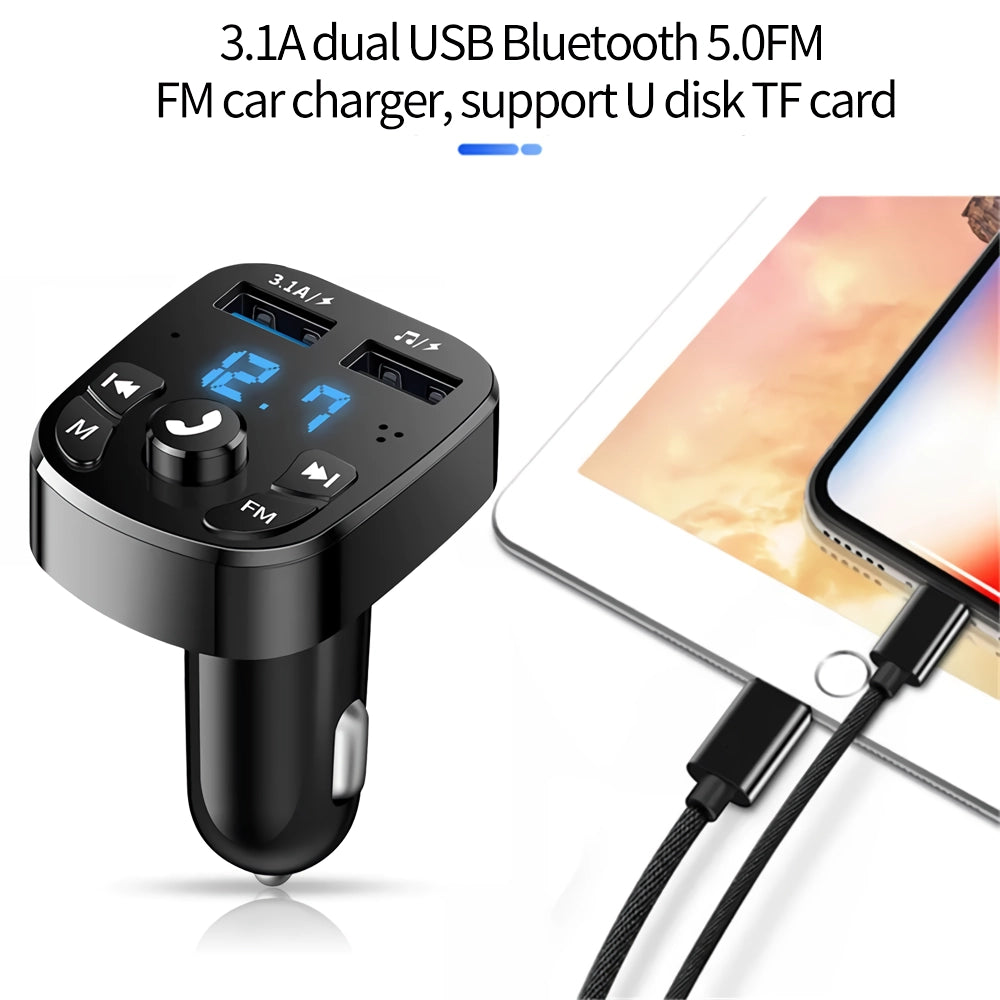 Dual USB Bluetooth Car Charger with FM Transmitter and MP3 Player