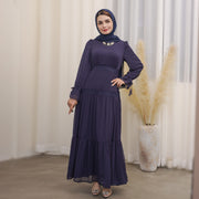 lace long sleeve maxi dress, view 5 - MRSLM