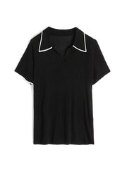 women's silk-blend knitted t-shirt, view 3 - MRSLM