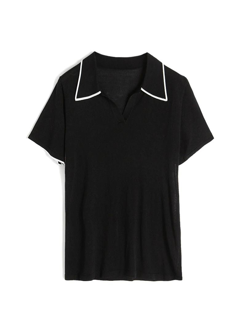 women's silk-blend knitted t-shirt, view 3 - MRSLM
