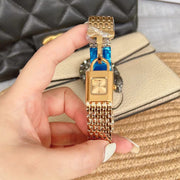 Women's small square steel quartz watch, view 5 - MRSLM