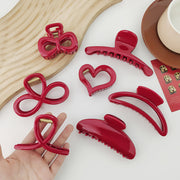red geometry hair claw, view 13 - MRSLM