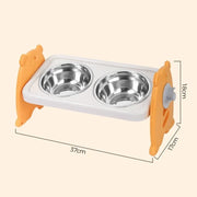 adjustable double bowl pet feeder, view 2 - MRSLM