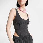 square collar bodysuit, view 2 - MRSLM
