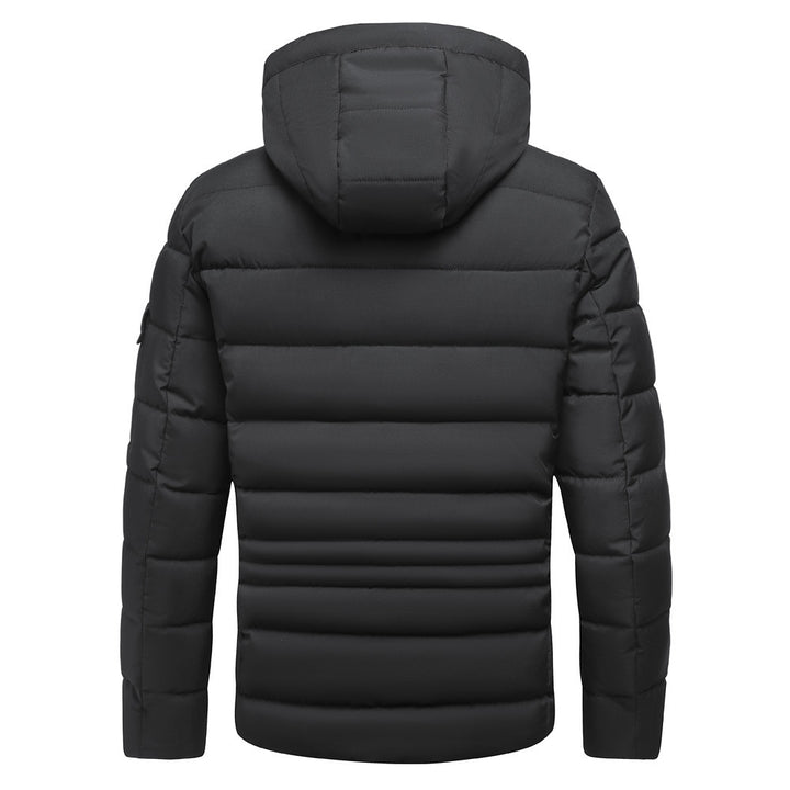 Fleece-lined Thickened Cotton Clothing Men's Coat Hooded Detachable Plus Size
