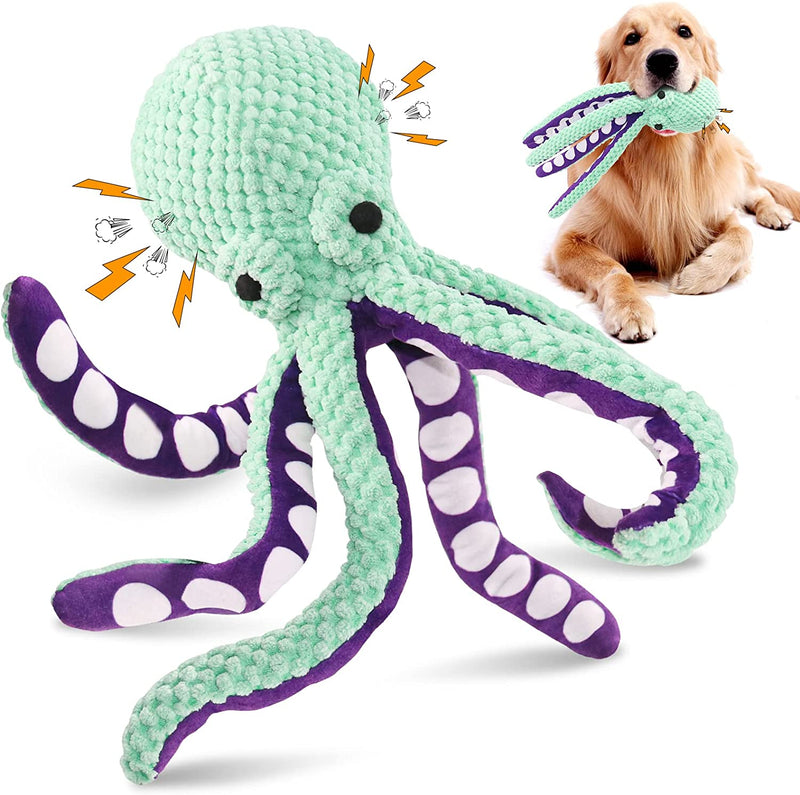 squeaky octopus dog toy, view 3 - MRSLM