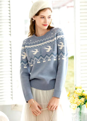 women's knit crew neck sweater, view 2 - MRSLM