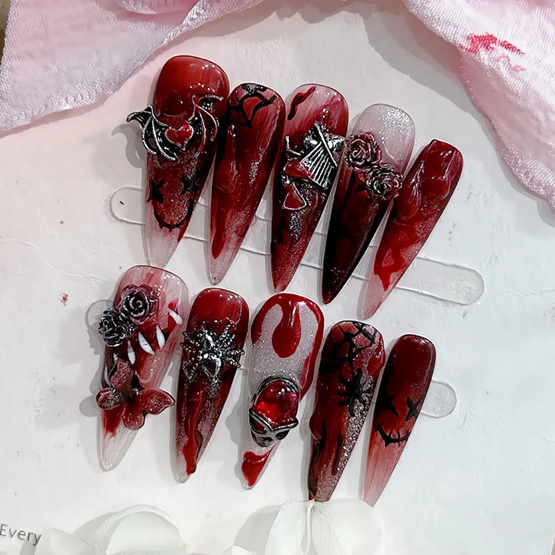 gothic butterfly press-on nails, view 4 - MRSLM