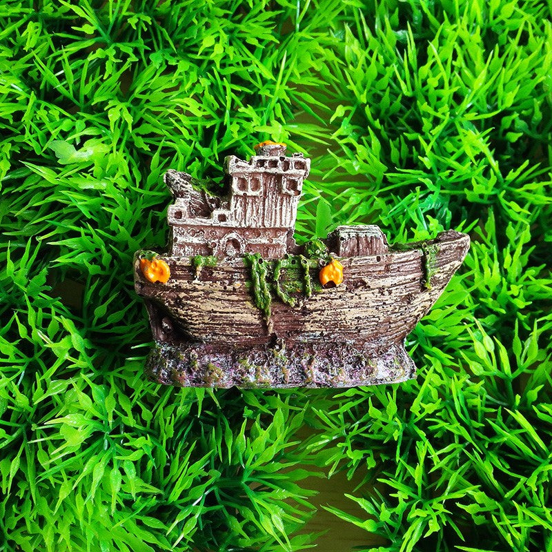 sunken shipwreck aquarium ornament - MRSLM