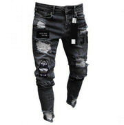men's ripped knee ankle jeans, view 2 - MRSLM