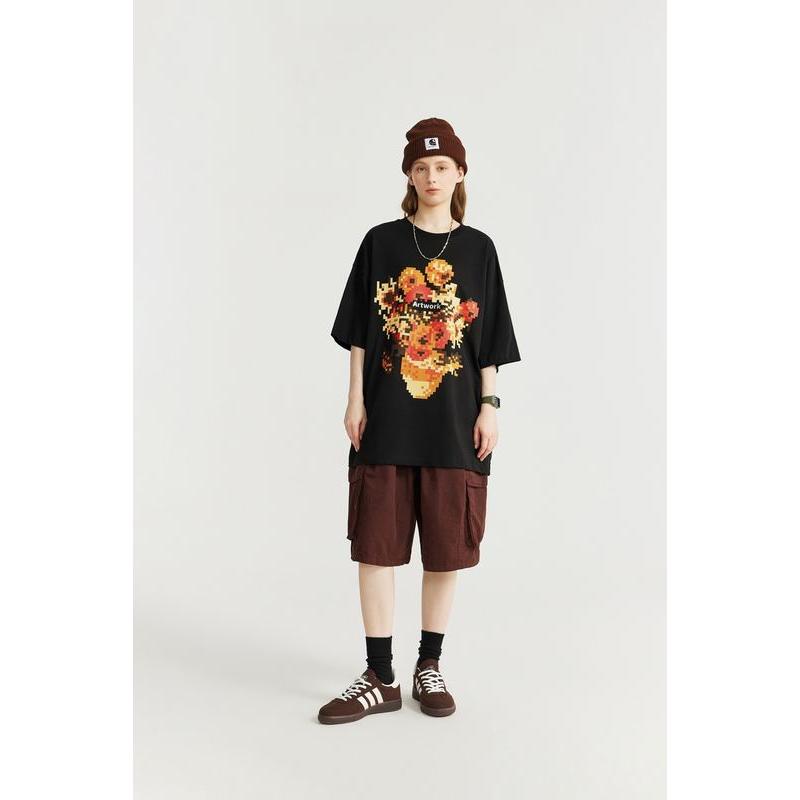 metallic sunflower print T-shirt, view 6 - MRSLM
