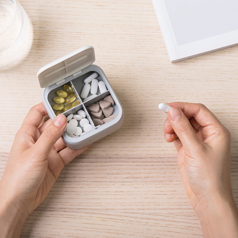 Portable 4 grids Nordic pill box, view 6 - MRSLM