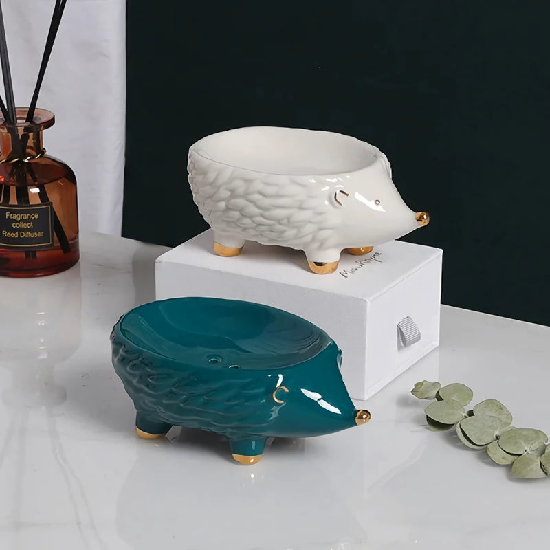 hedgehog ceramic soap dish, view 4 - MRSLM