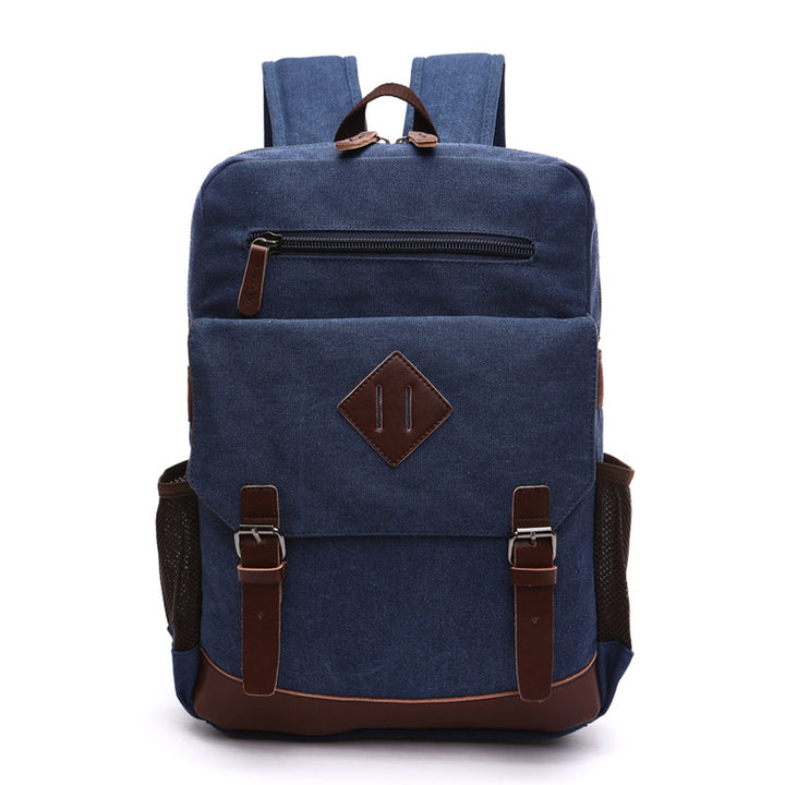 Men's Laptop Backpack Wash Canvas Solid Color