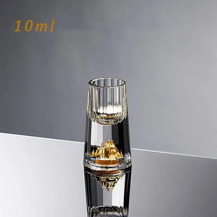 Luxury Crystal Glass Double Bottom Gold Foil Tea Cup