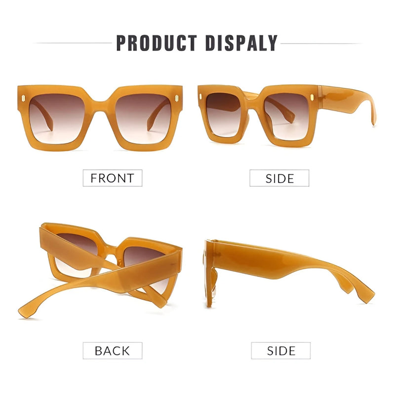 retro square frame cat eye sunglasses, view 12 - MRSLM