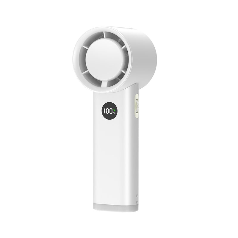 USB rechargeable handheld fan with LED lamp, view 2 - MRSLM