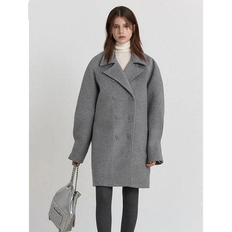 women's double-breasted coat, view 4 - MRSLM