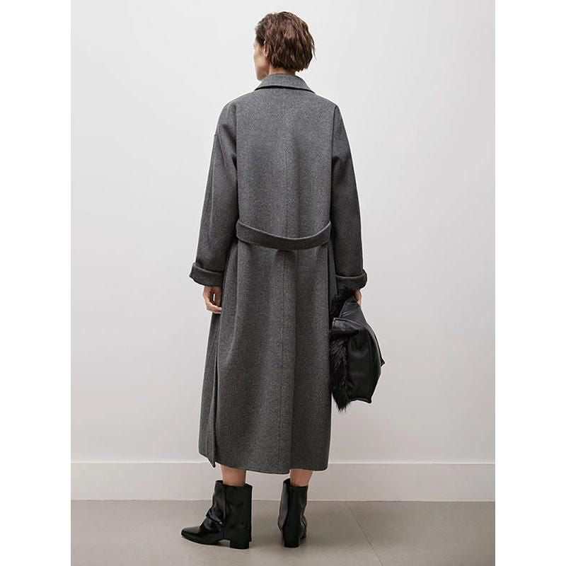 Woolen overcoat with sash, view 3 - MRSLM