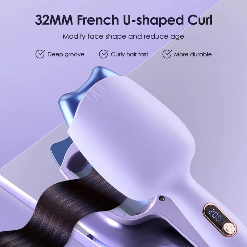 32mm ceramic cat ear dual-barrel hair curler, view 5 - MRSLM
