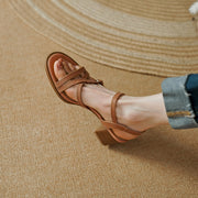 ankle strap leather sandals, view 10 - MRSLM