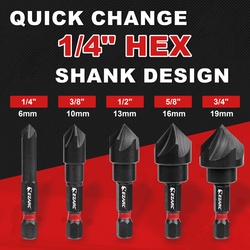 5pcs countersink drill bit set, view 3 - MRSLM