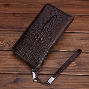 crocodile-embossed cowhide wallet, view 3 - MRSLM