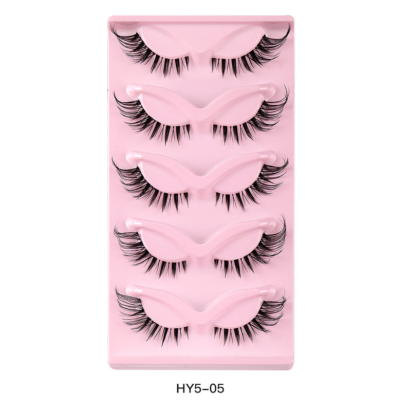 5 pair 3D cat eye fox eye lashes, view 6 - MRSLM