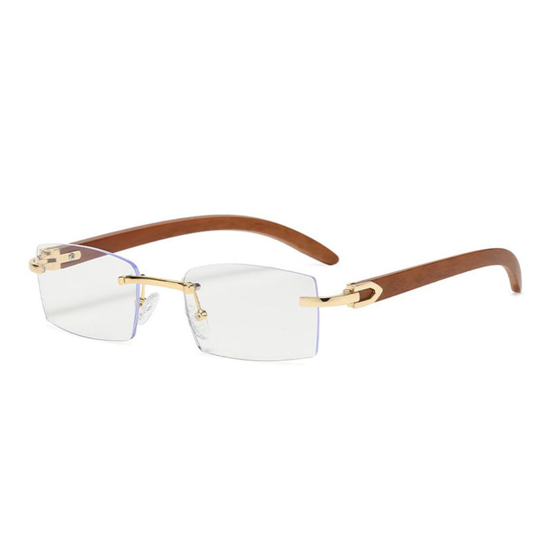 rimless wooden sunglasses, view 2 - MRSLM