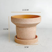 terracotta water pipe planter with tray, view 2 - MRSLM