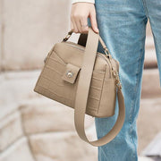 crocodile pattern leather shoulder bag, view 2 - MRSLM