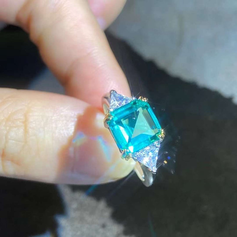 green simulated tourmaline ring, view 4 - MRSLM