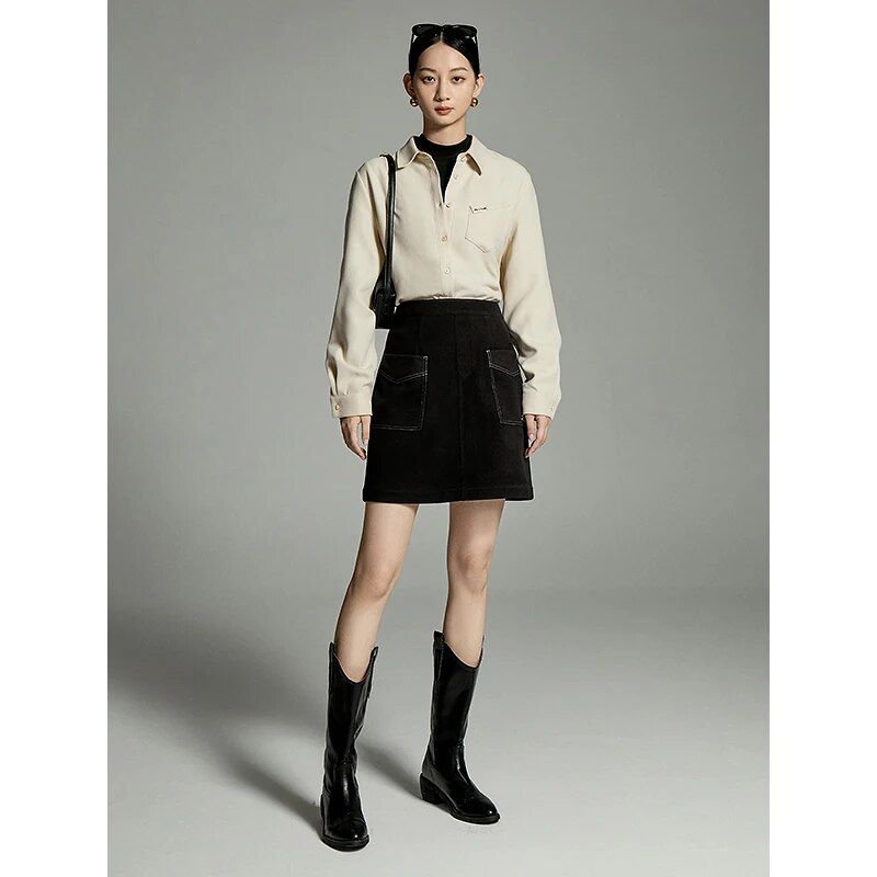 A-line embroidered winter skirt, view 5 - MRSLM