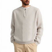 Men's half-zip textured knit sweater, view 3 - MRSLM