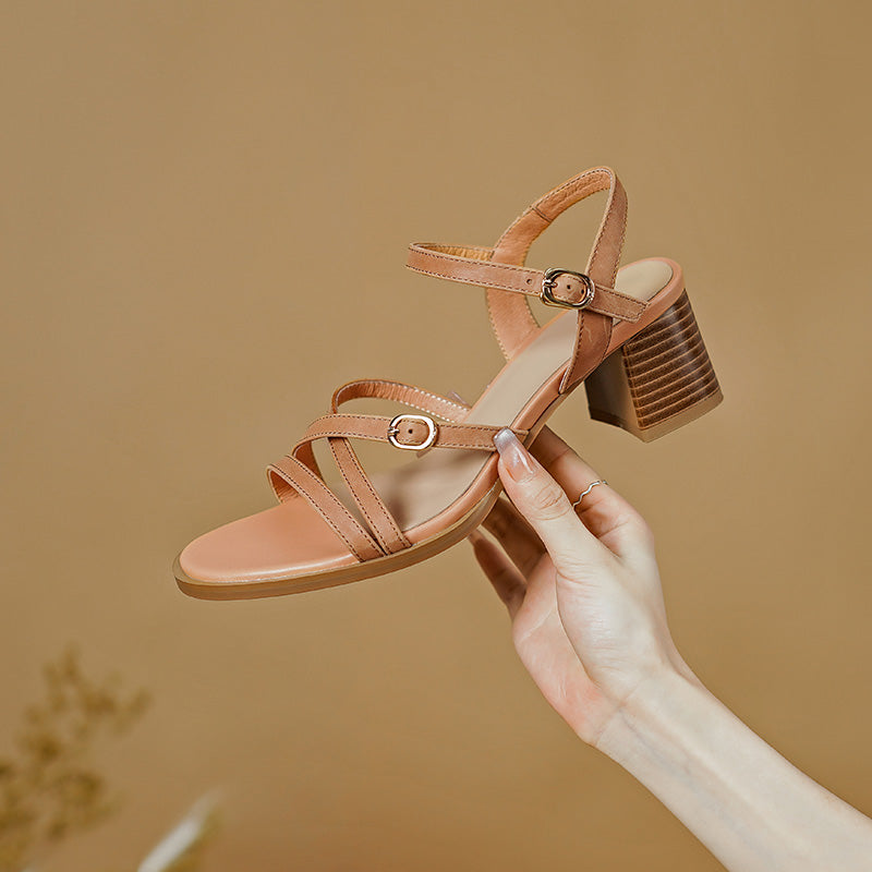 ankle strap leather sandals, view 11 - MRSLM