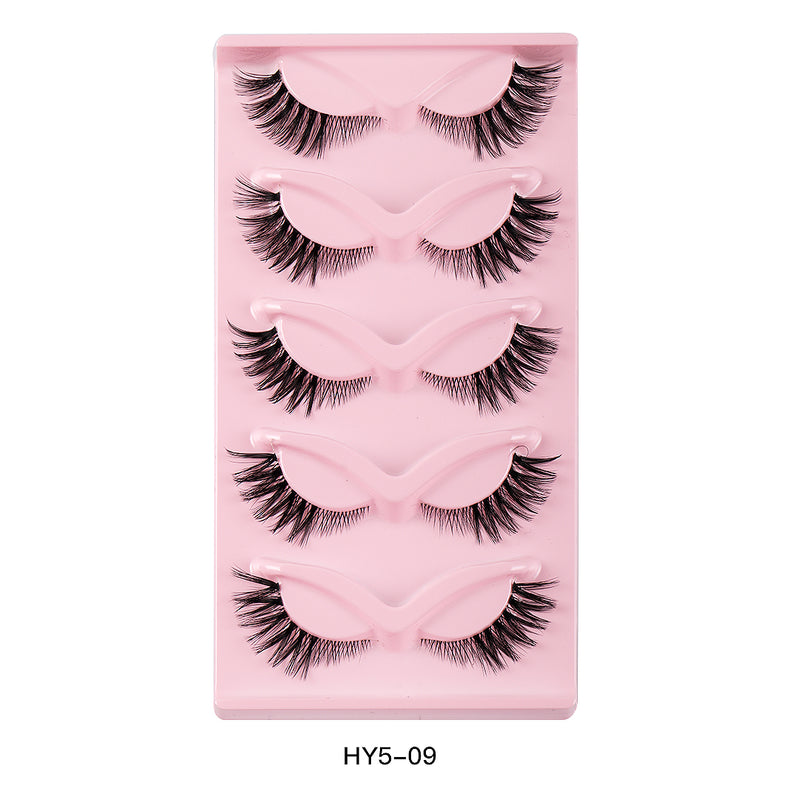 5 pair 3D cat eye fox eye lashes, view 10 - MRSLM