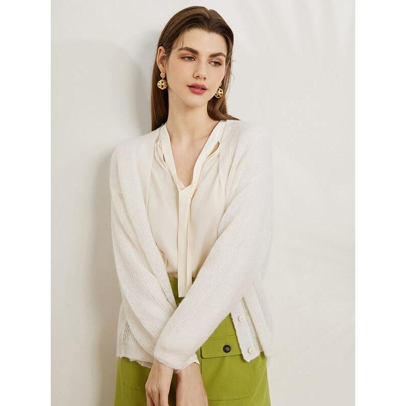 Mohair-wool blend cardigan, view 10 - MRSLM