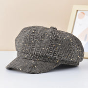 women's striped winter beret, view 7 - MRSLM