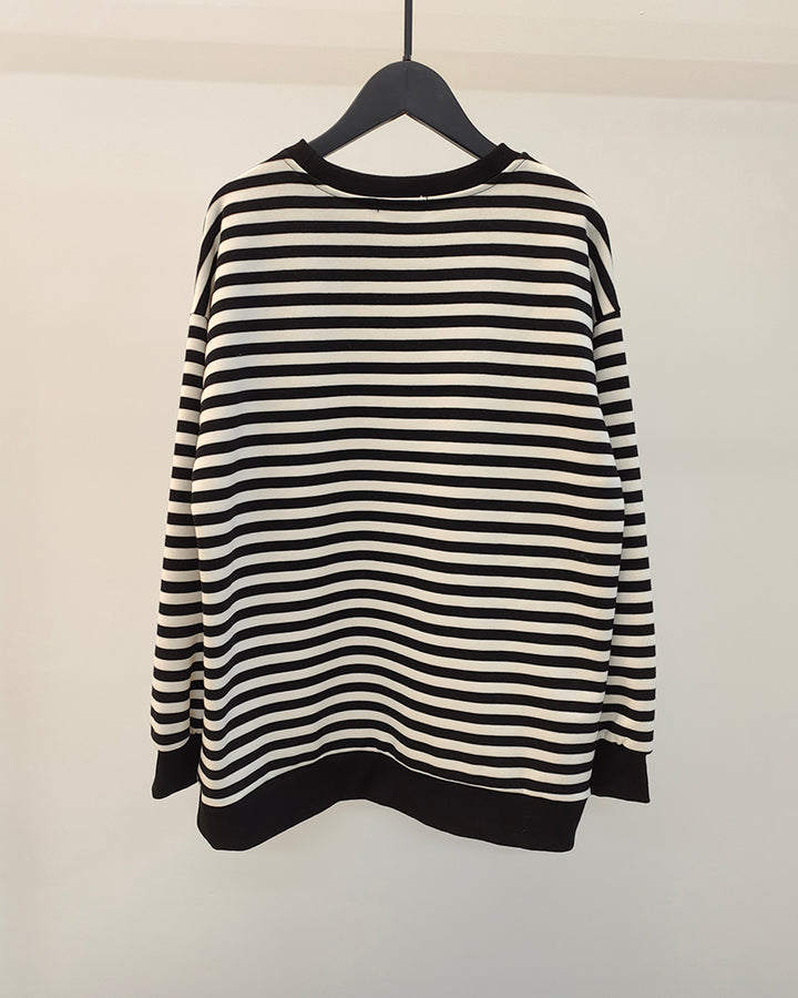 Yiyiyouni Knitted Thick Casual Striped Pullovers Women