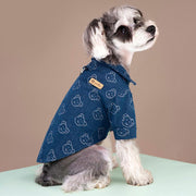 denim dog coat jacket with d-ring, view 3 - MRSLM