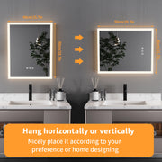LED lighted anti-fog bathroom mirror, view 6 - MRSLM