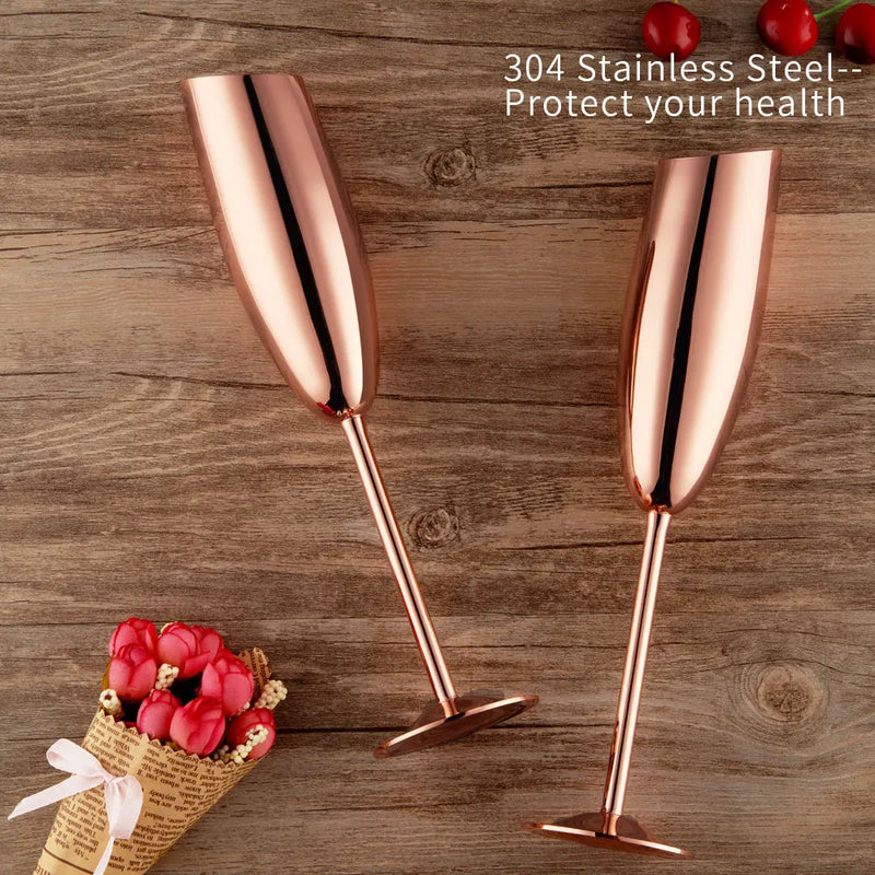 stainless steel champagne glass set, view 8 - MRSLM