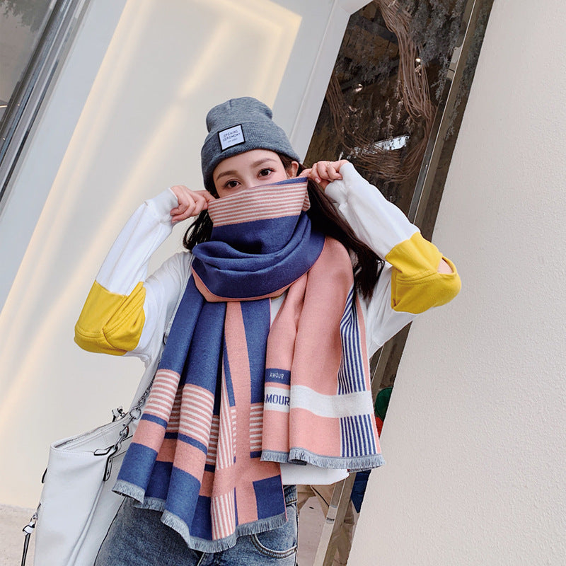 warm thick imitation cashmere scarf, view 12 - MRSLM