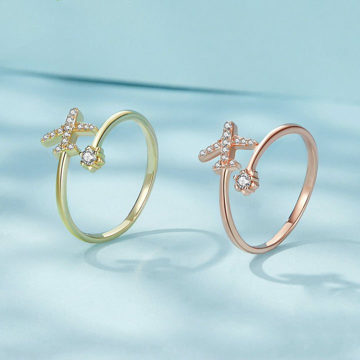 S925 Sterling Silver Sailing Distance Opening Ring