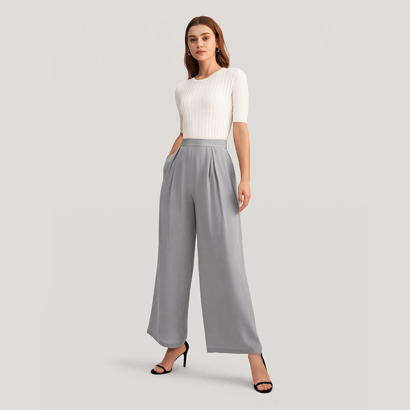 silk wide leg pants, view 5 - MRSLM