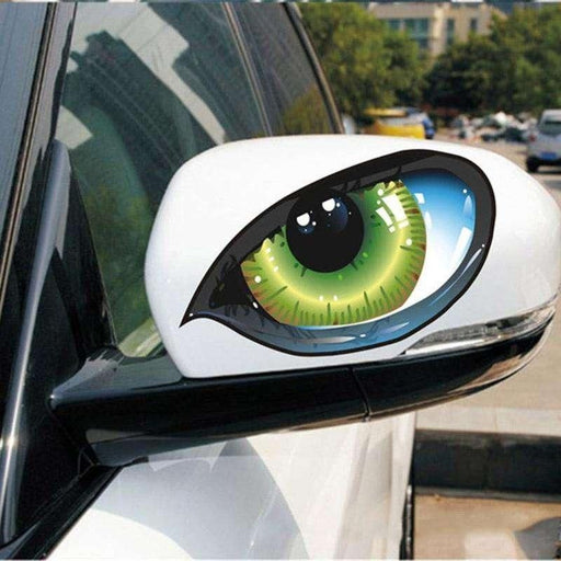 reflective green cat eyes car stickers - MRSLM